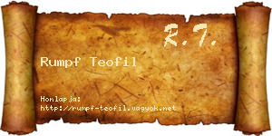 Rumpf Teofil névjegykártya